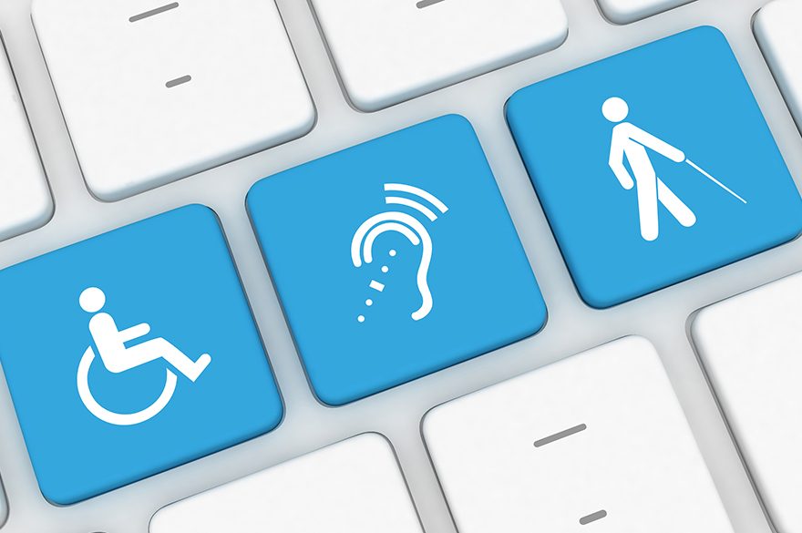 Keyboard with disability icons